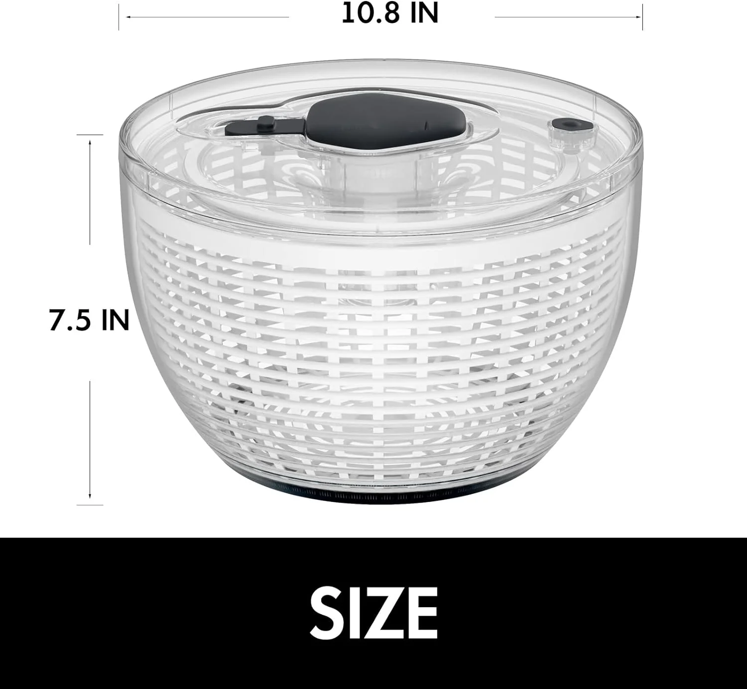 One-Handed Large Lettuce Salad Spinner - Image 7