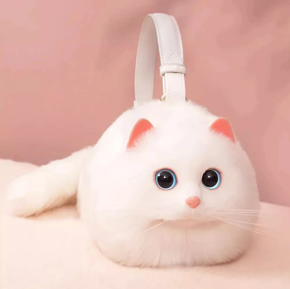 One Shoulder Plush Cat Bag - Image 3