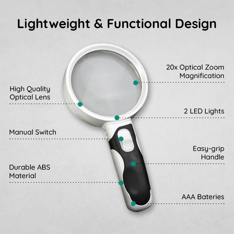 LED Lighted Magnifying Glass – Handheld Reading Magnifier for Books & Small Print - Image 8