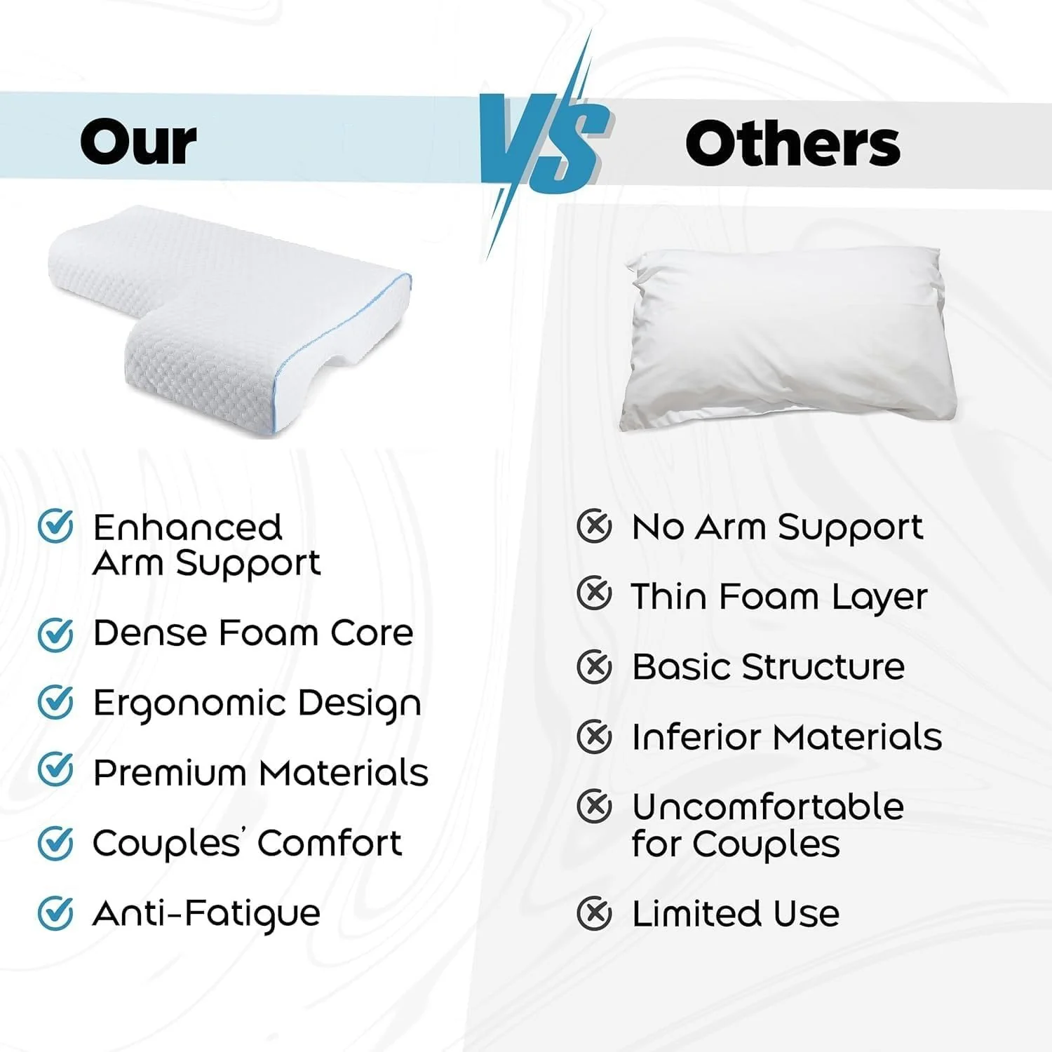 Orthopedic Couple Pillow With Arm-Tunnel For Cuddling - Image 8
