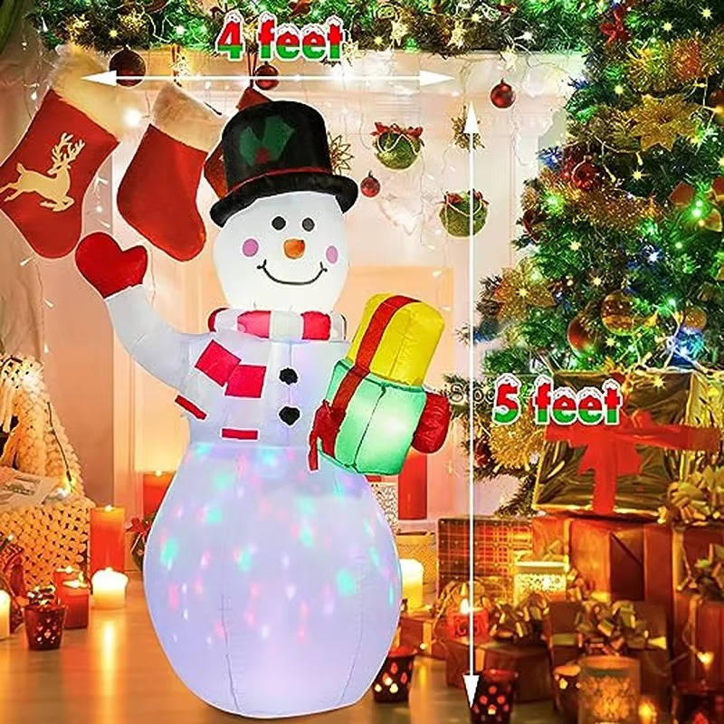 Outdoor Christmas Decorations Inflatable Snowman With Led Lights - Image 5