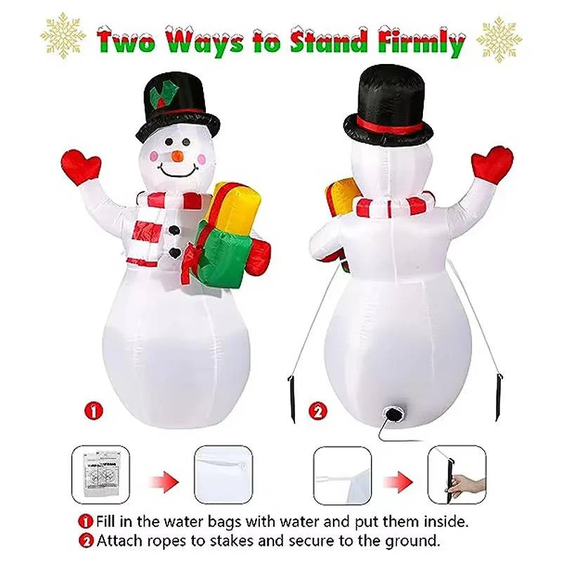 Outdoor Christmas Decorations Inflatable Snowman With Led Lights - Image 7