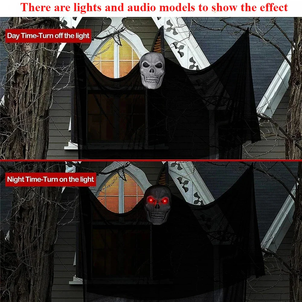 Outdoor Halloween Ghost Decoration with Skeleton Mask - Image 3