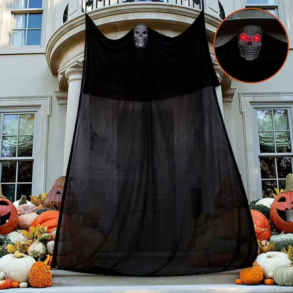 Outdoor Halloween Ghost Decoration with Skeleton Mask - Image 4