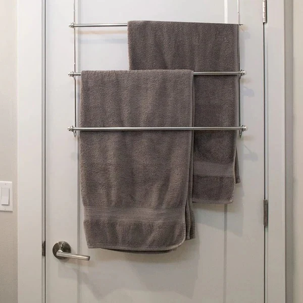Over The Door Bathroom Towel Bar Rack Holder - Image 5