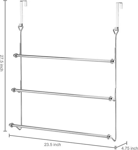 Over The Door Bathroom Towel Bar Rack Holder - Image 6