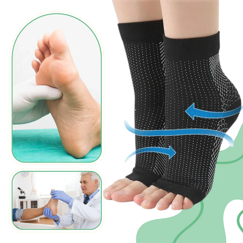 Compression Support Socks with Open-Toe Design and Non-Slip Fit - Image 4