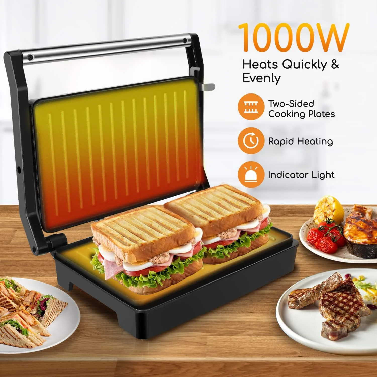 Panini Press Sandwich Maker - Image 4