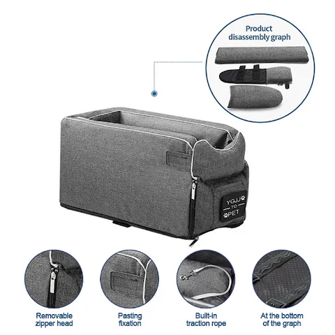 Pet Armrest Safety Seat - Pet Car Seat Travel Bag Suitable for Small Dogs and Cats - Image 5