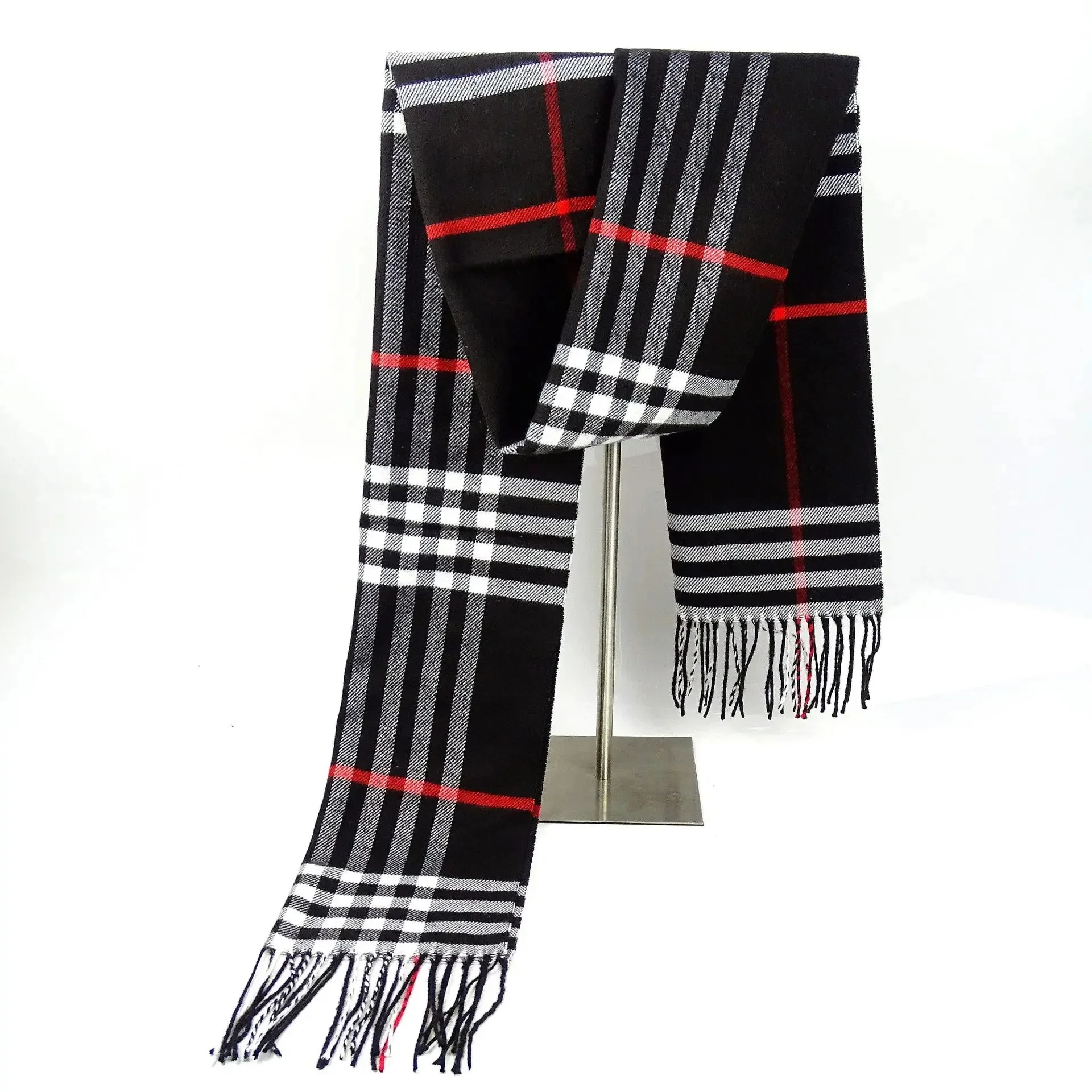 Plaid Cashmere Feel Winter Scarf and Neck Warmer