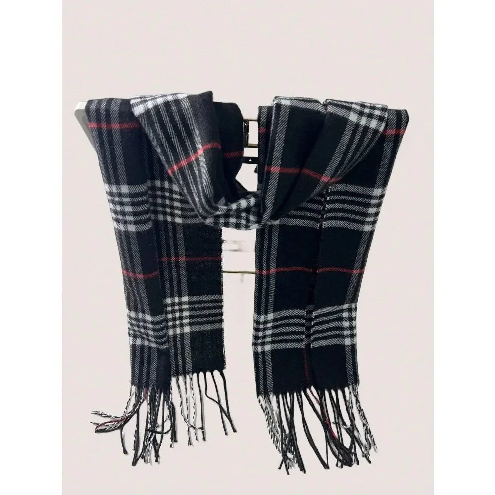 Plaid Cashmere Feel Winter Scarf and Neck Warmer - Image 3