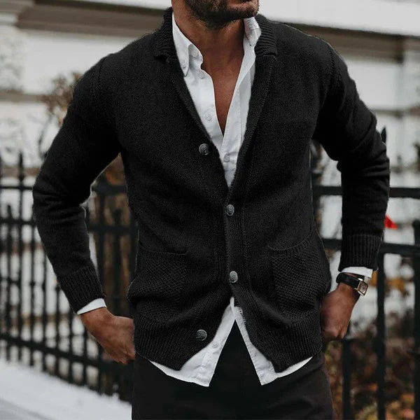 Plain cardigan with pockets - Image 3