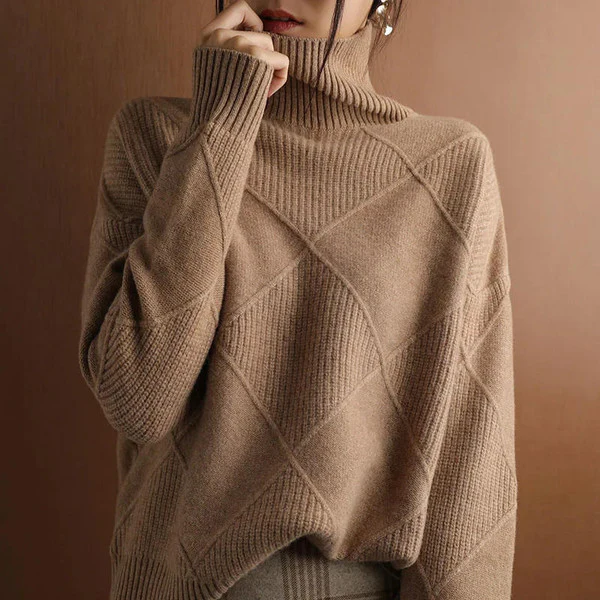Plain Cashmere Roll Neck Sweater - Image 4