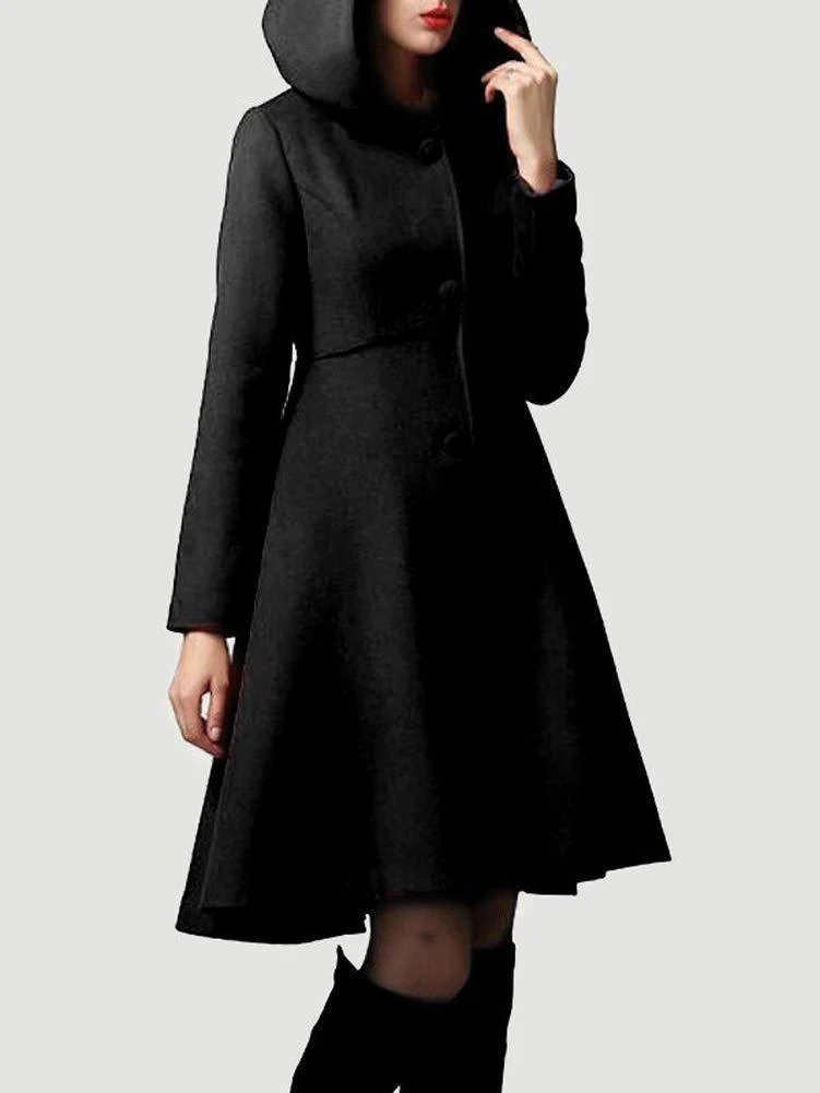 Plain Coat with Simple Button - Image 2