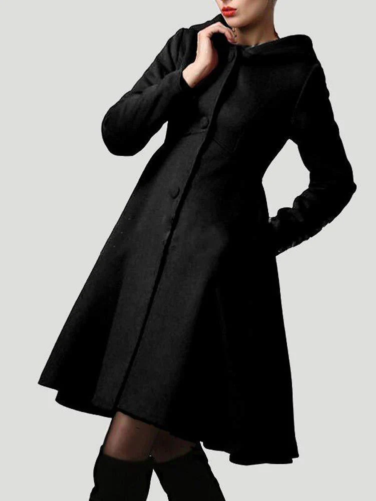 Plain Coat with Simple Button - Image 4