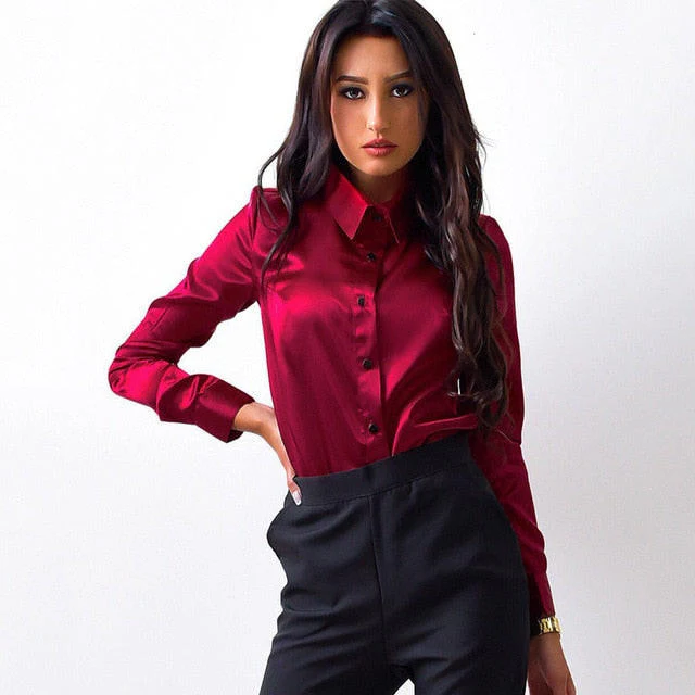 Plain Shirt with Elegant Collar - Image 2