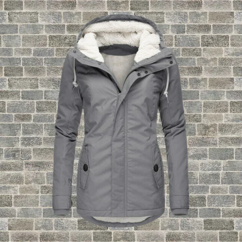 Pleated cotton coat with hood - Image 2