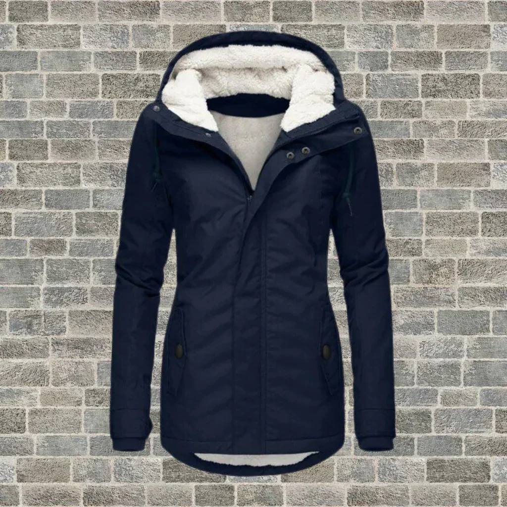 Pleated cotton coat with hood - Image 3