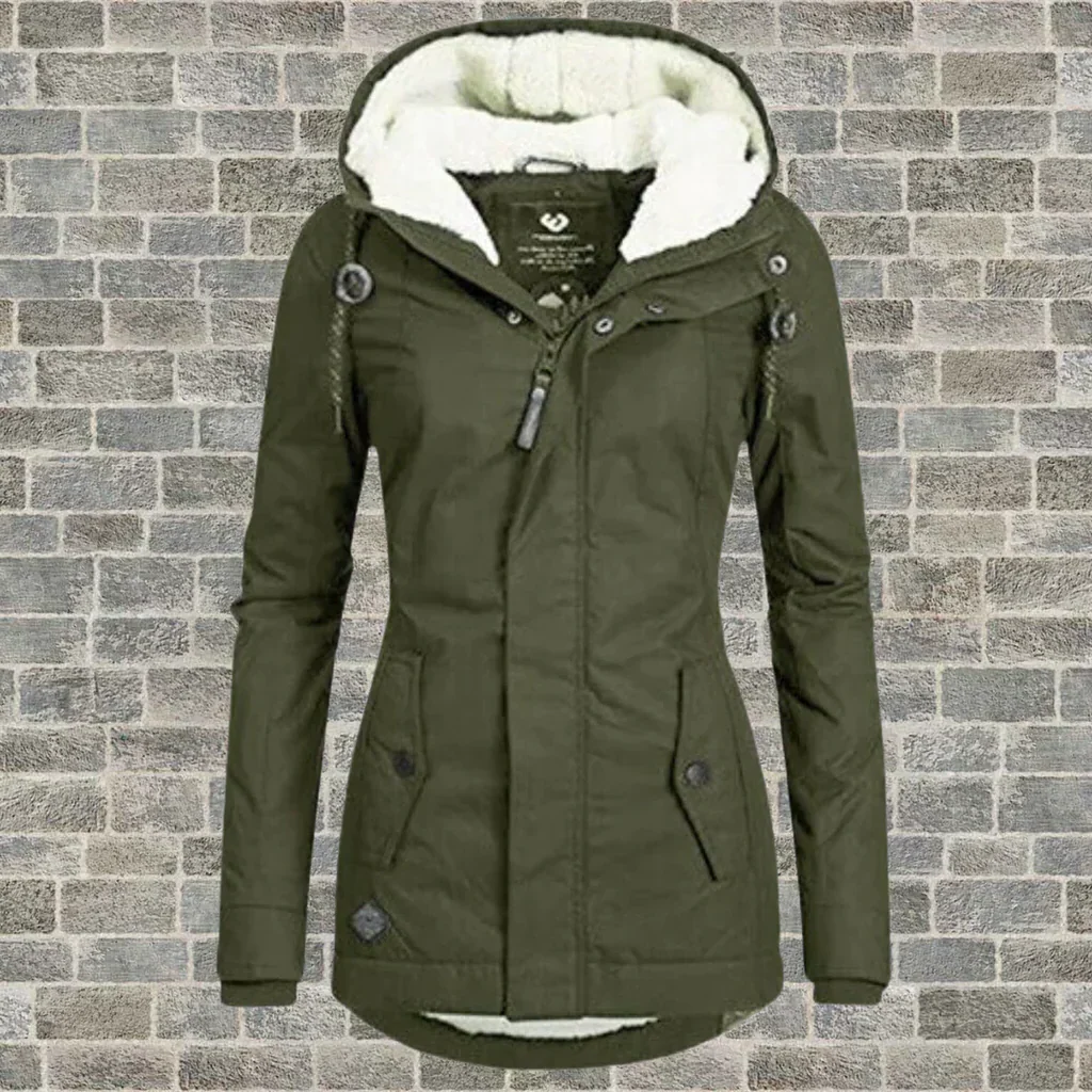 Pleated cotton coat with hood - Image 4