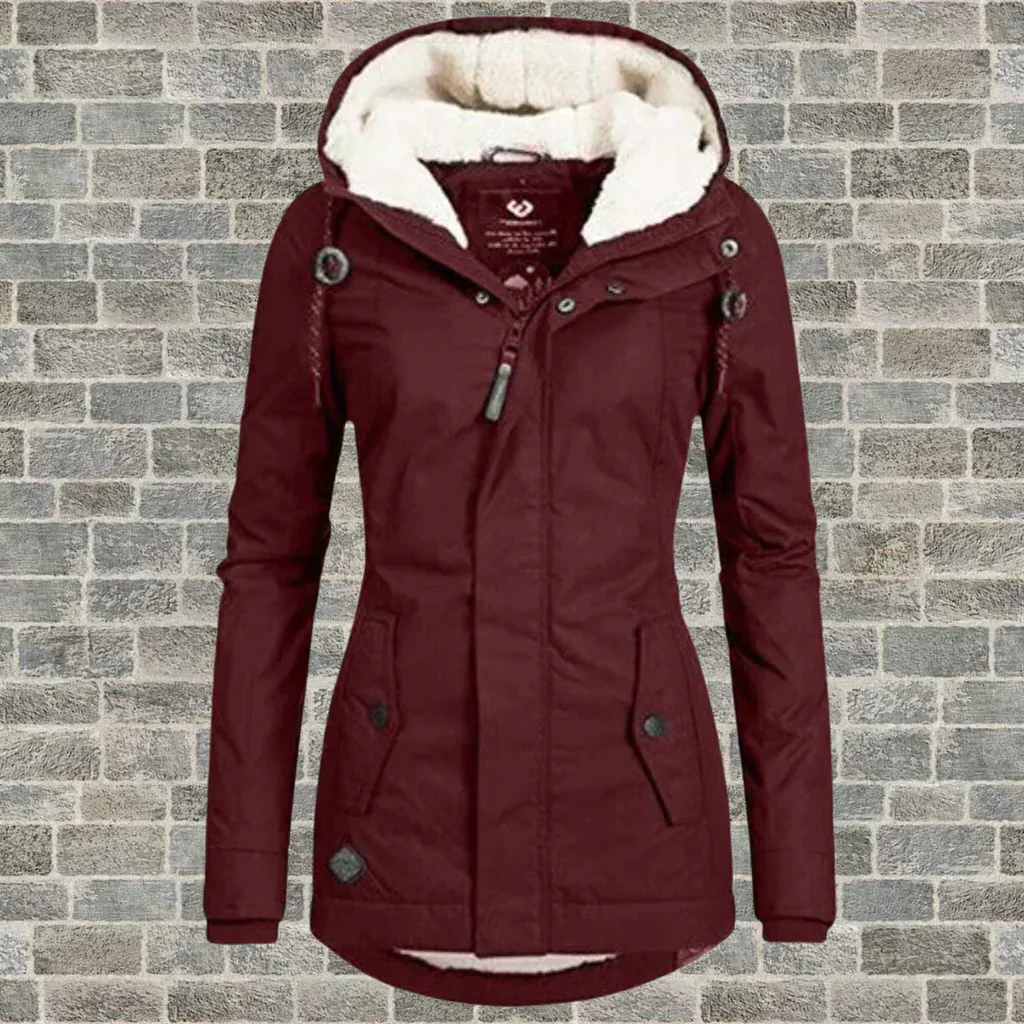 Pleated cotton coat with hood - Image 5