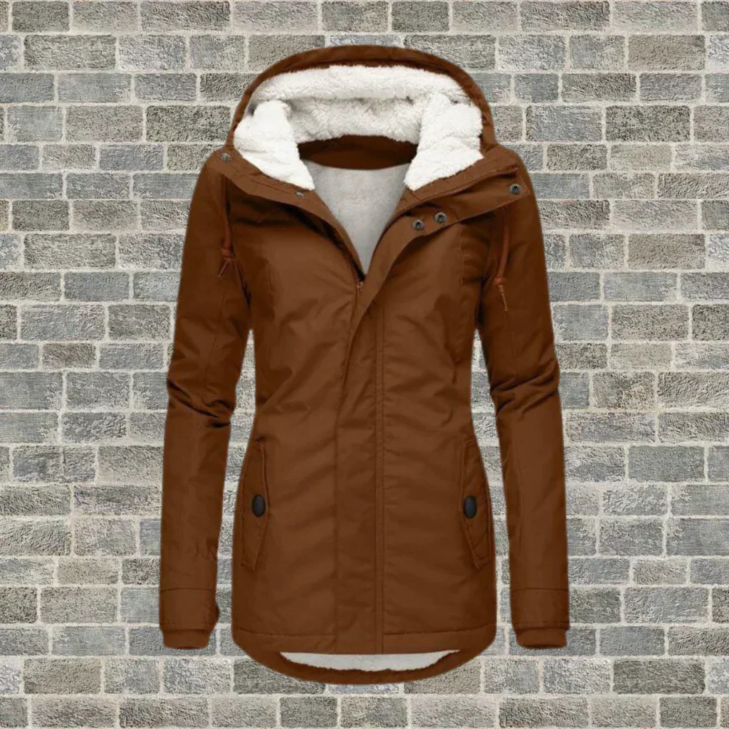 Pleated cotton coat with hood - Image 6