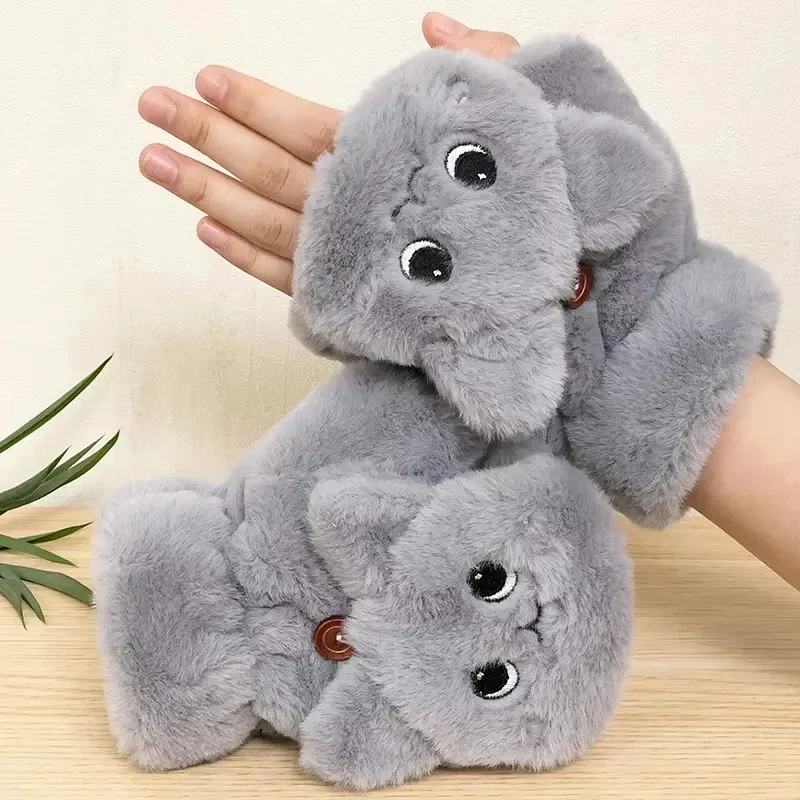 Plush Animal Fingerless Gloves - Image 2