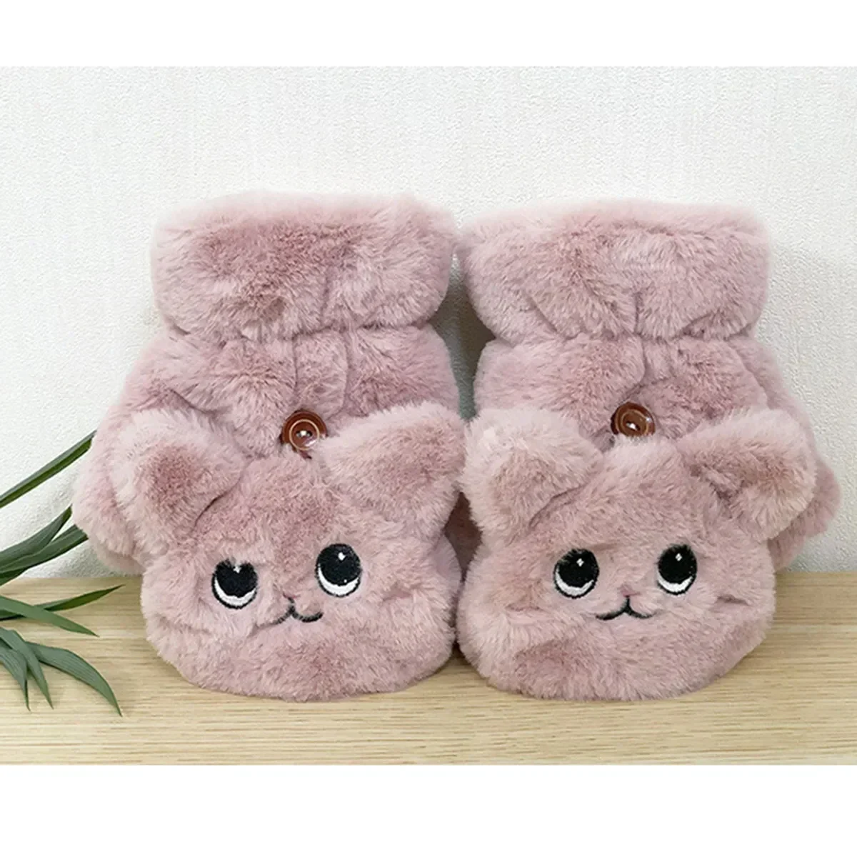 Plush Animal Fingerless Gloves - Image 3