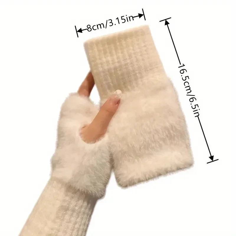 Plush Cozy Fingerless Gloves for Women - Image 3