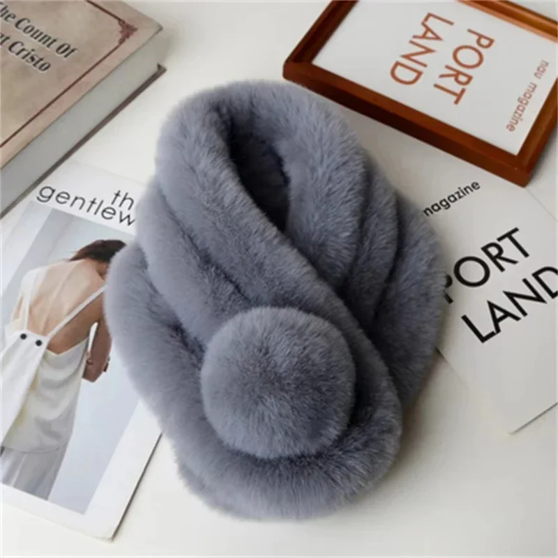 Plush Faux Fur Winter Scarf - Image 5