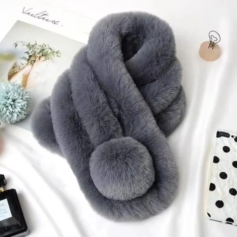 Plush Faux Fur Winter Scarf - Image 9