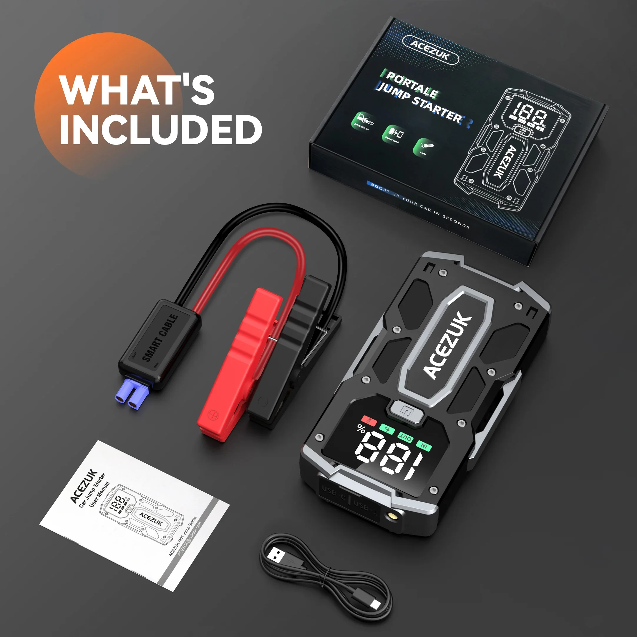 Portable Car Jump Starter with Power Bank - 3000A - Image 3