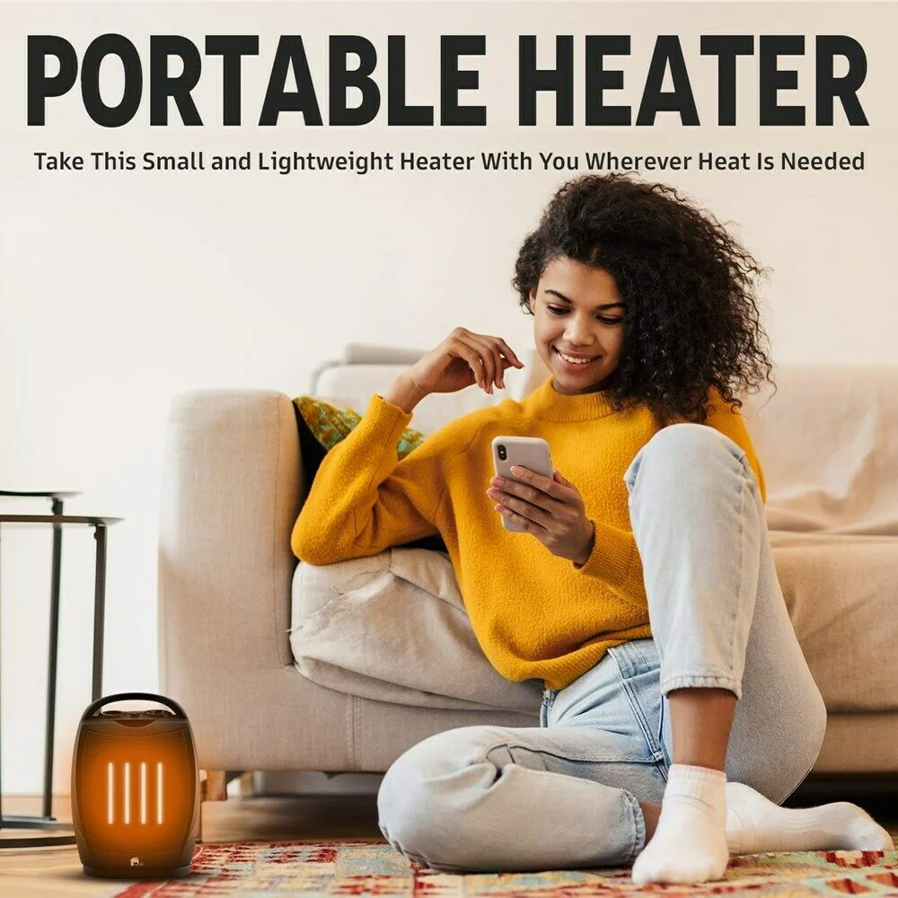 Portable Electric Space Heater Super Quiet Oscillating Heater Fan Thermostat - Image 4