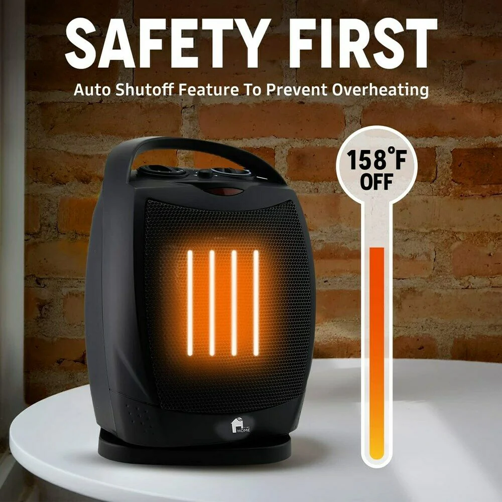 Portable Electric Space Heater Super Quiet Oscillating Heater Fan Thermostat - Image 5