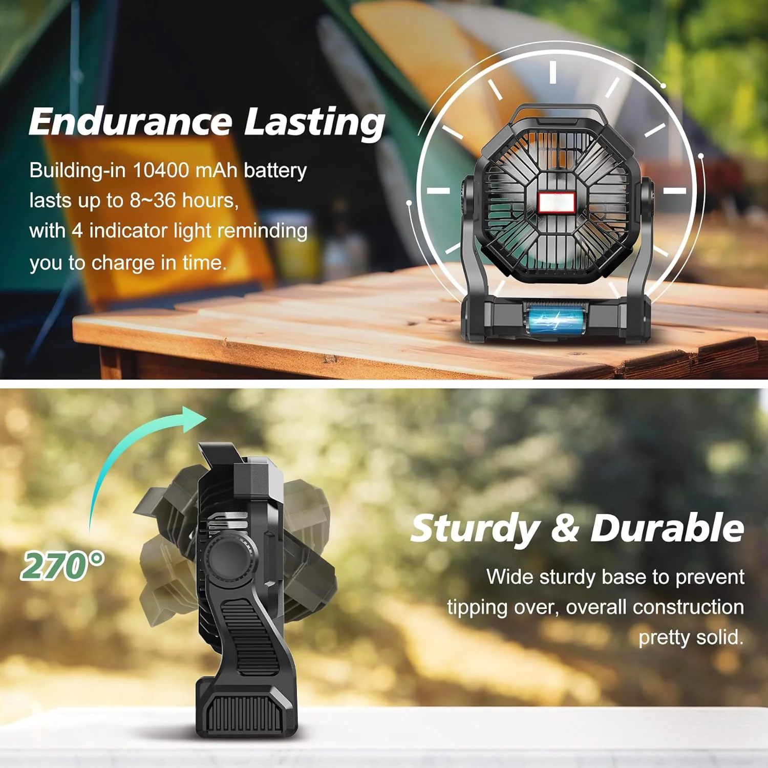 Portable Rechargeable Camping Fan - Image 3