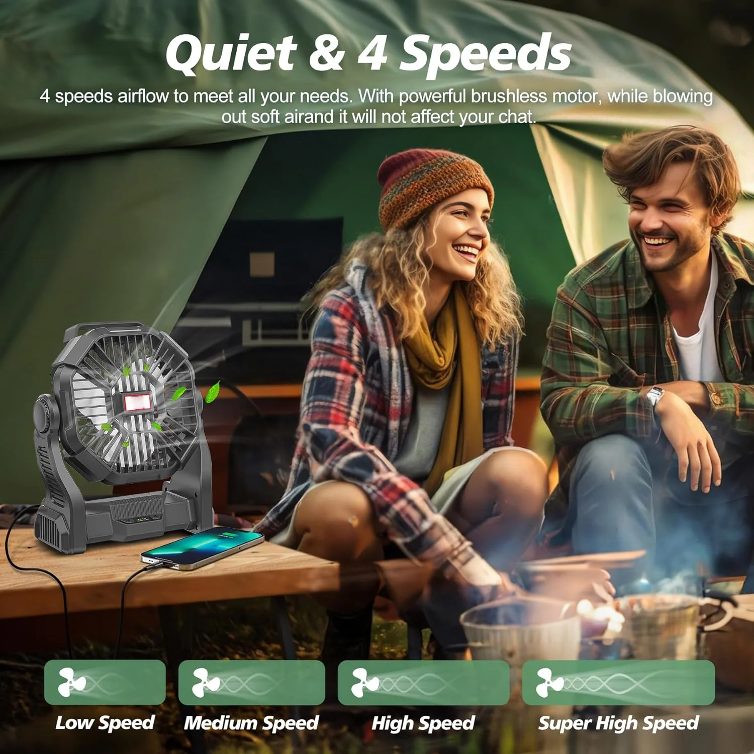 Portable Rechargeable Camping Fan - Image 7