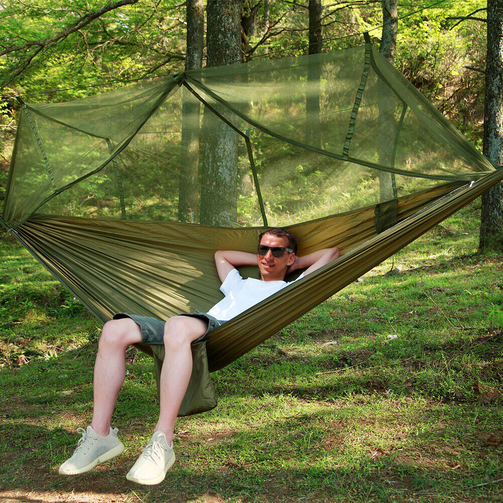 Portable Two Person Outdoor Traveler Camping Hammock Tent With Canopy - Image 4