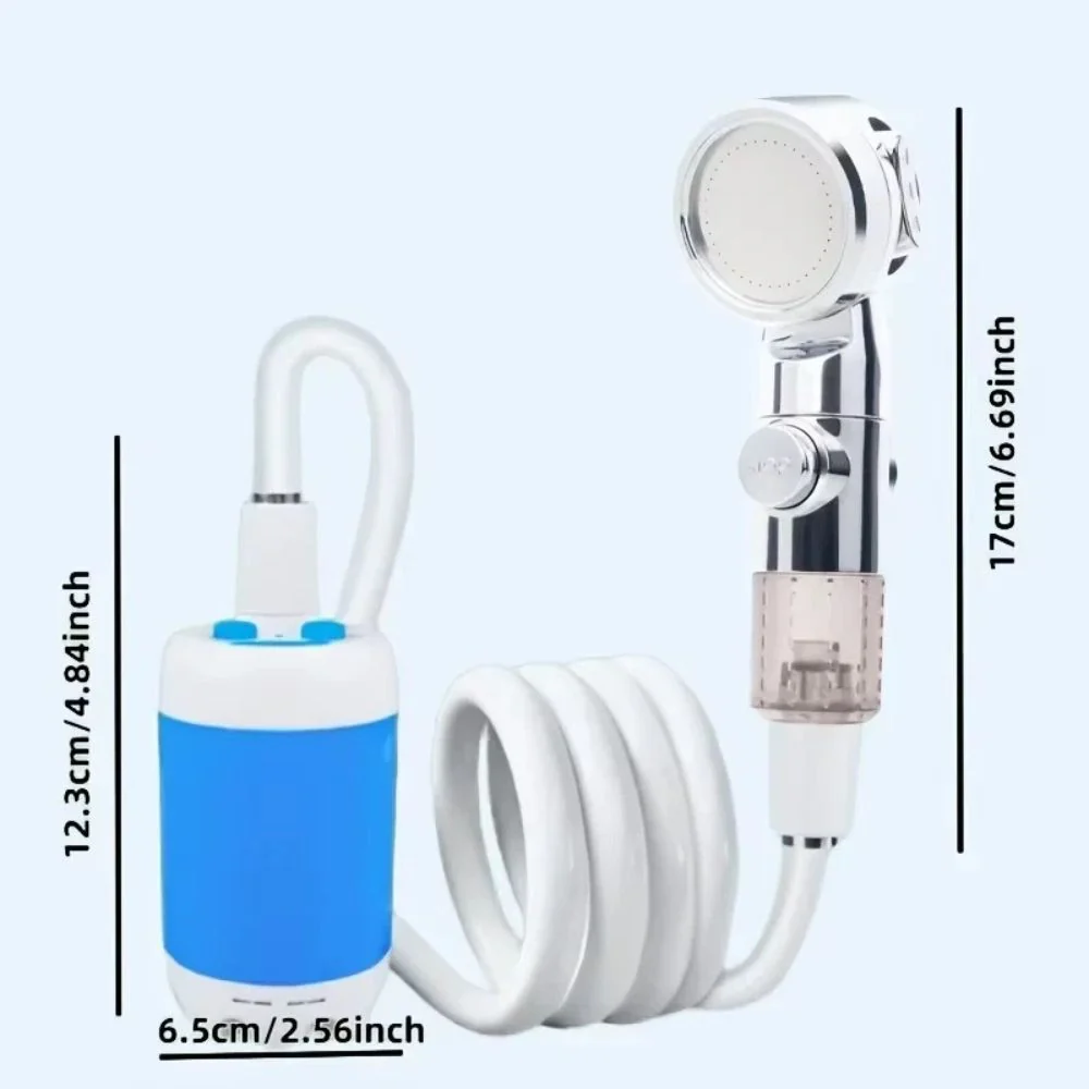 Portable USB Rechargeable Water Pump Shower Head - Image 4