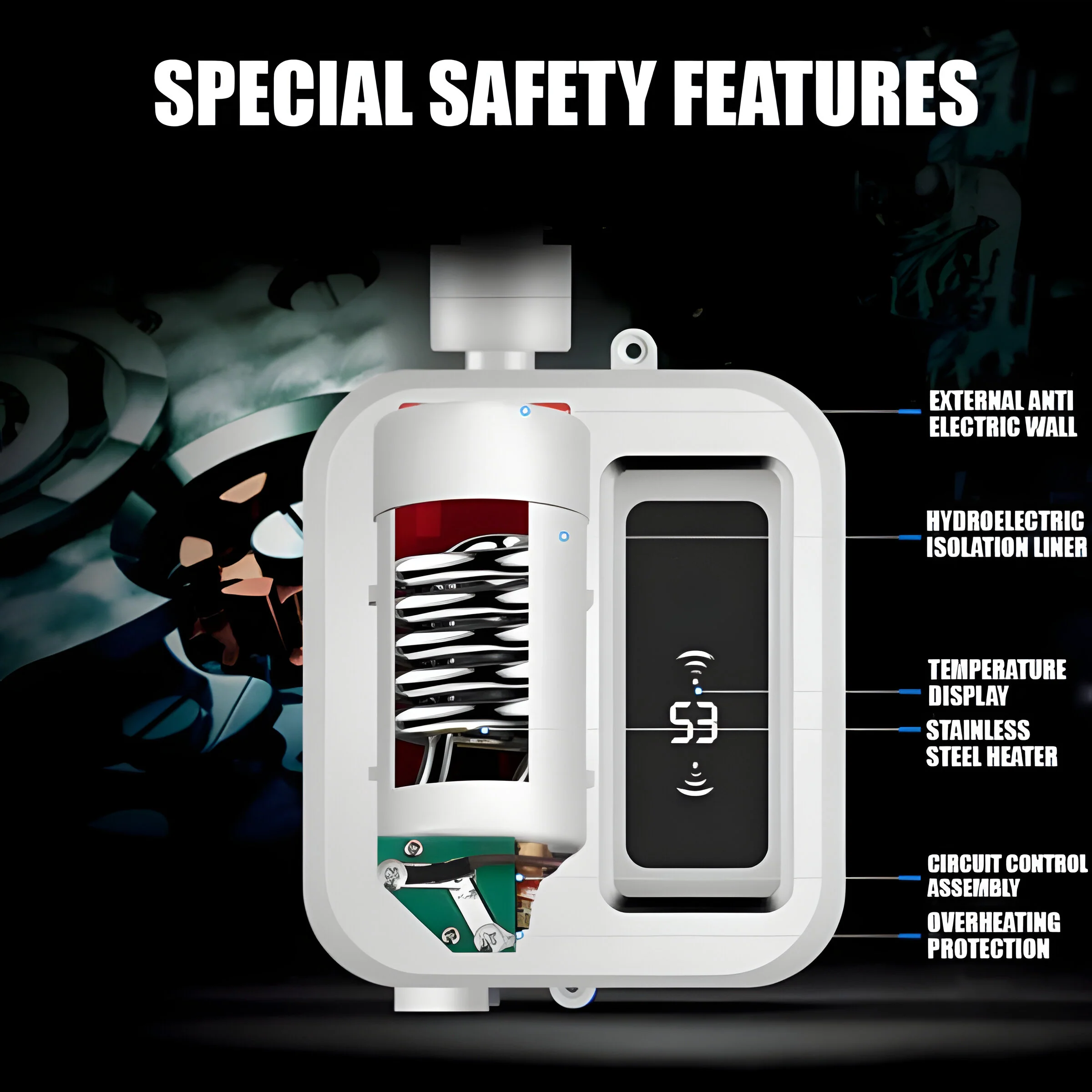 Portable Water Heater | Tankless Hot Water Heater Electric 3500W | Temperature Control Knob - Image 4