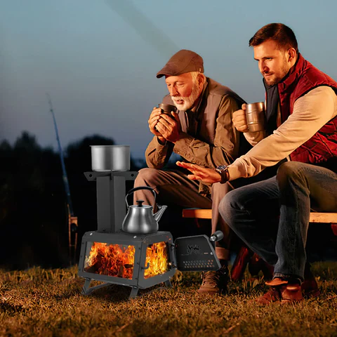 Portable Wood Burning Camping Cooking Heater Stove - Image 4