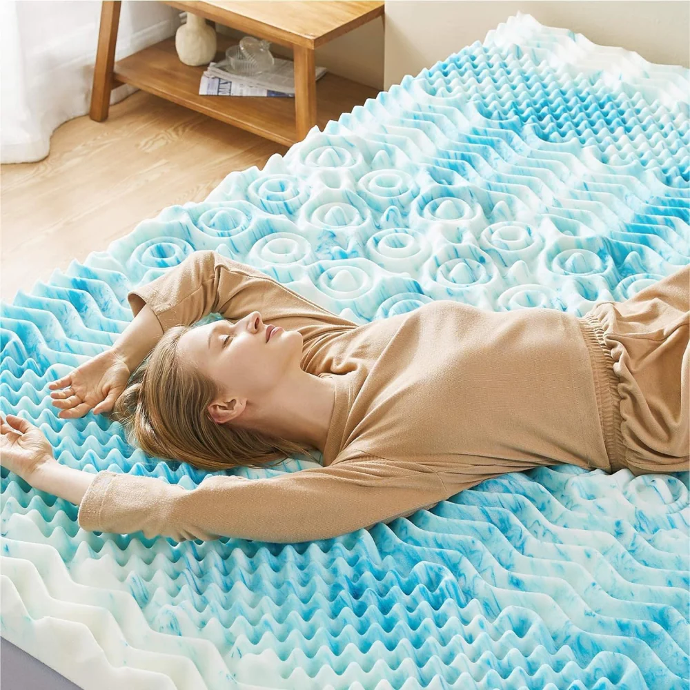 Premium Cooling Egg Crate Foam Mattress Topper - Image 10