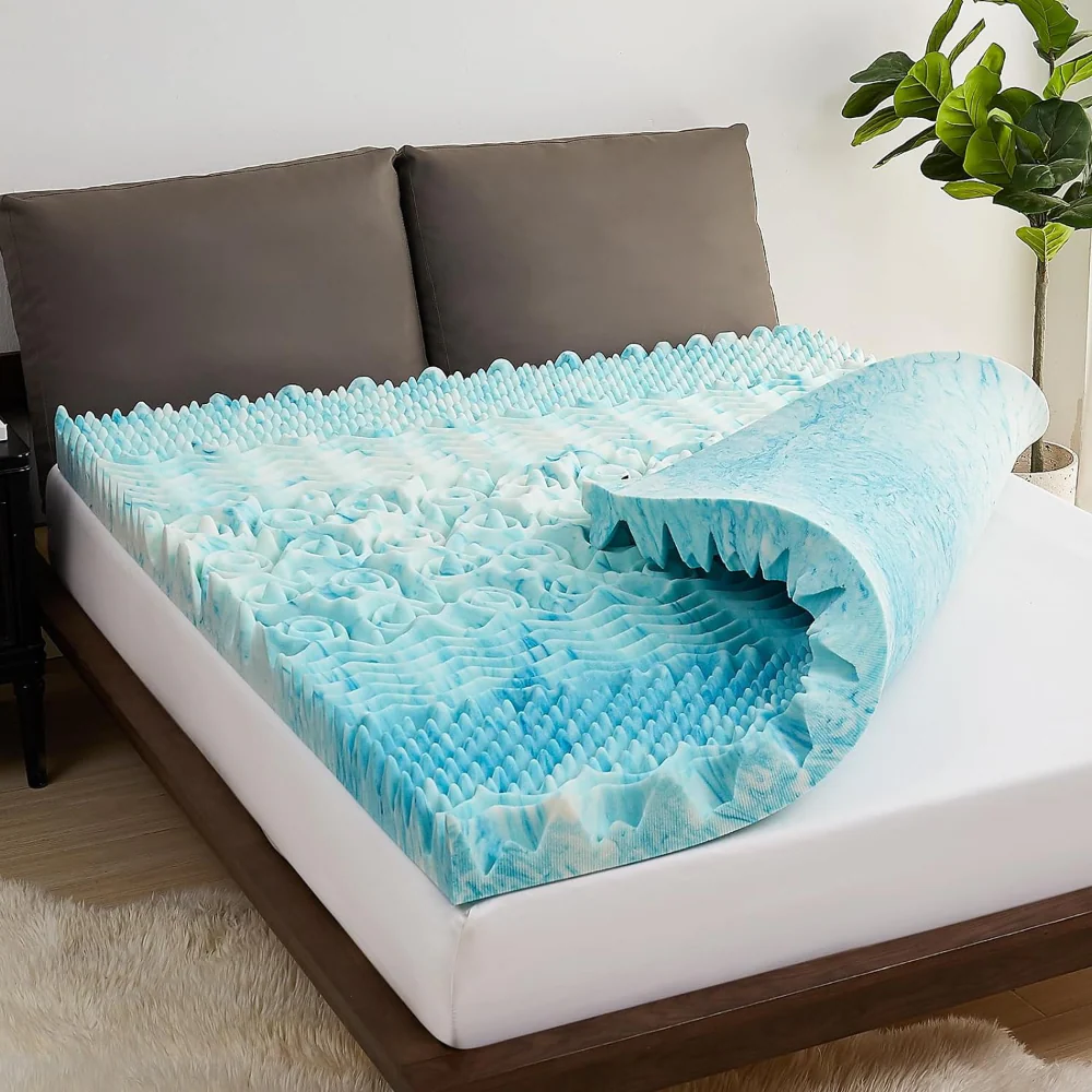 Premium Cooling Egg Crate Foam Mattress Topper - Image 2