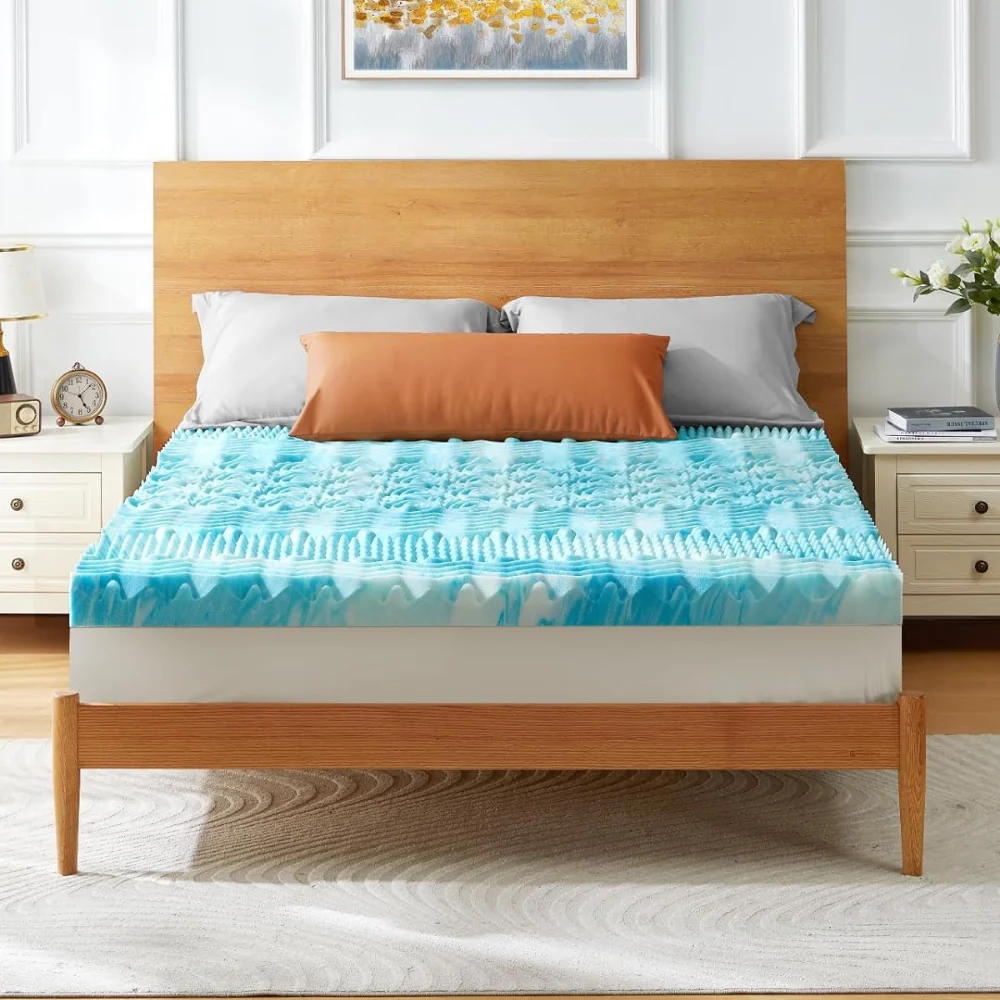 Premium Cooling Egg Crate Foam Mattress Topper - Image 5