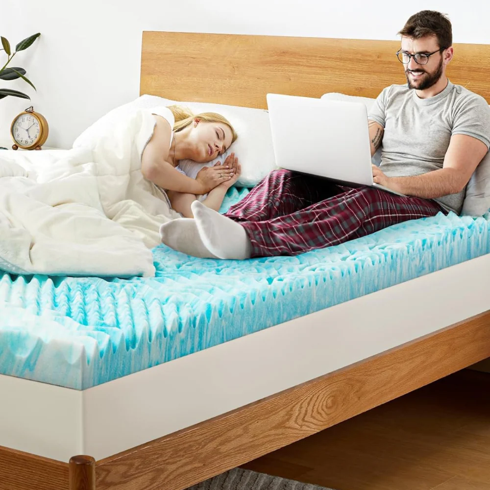 Premium Cooling Egg Crate Foam Mattress Topper - Image 6