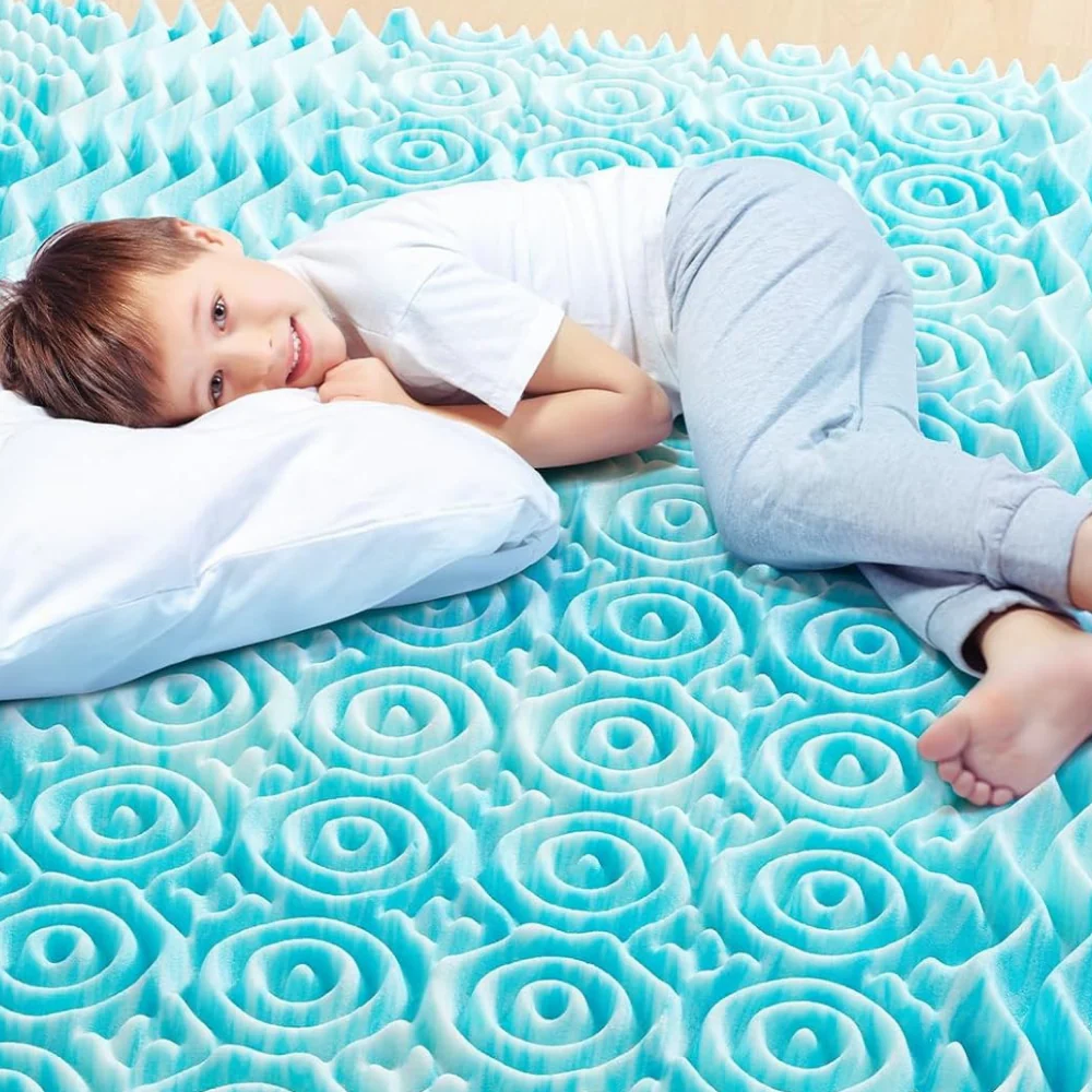 Premium Cooling Egg Crate Foam Mattress Topper - Image 7