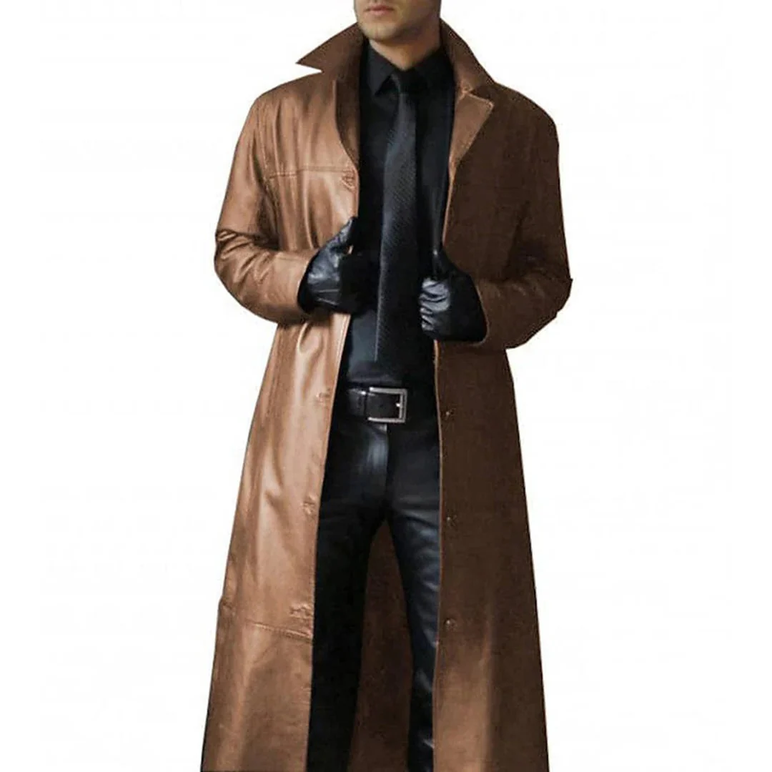 Premium Men's Leather Coat - Image 3