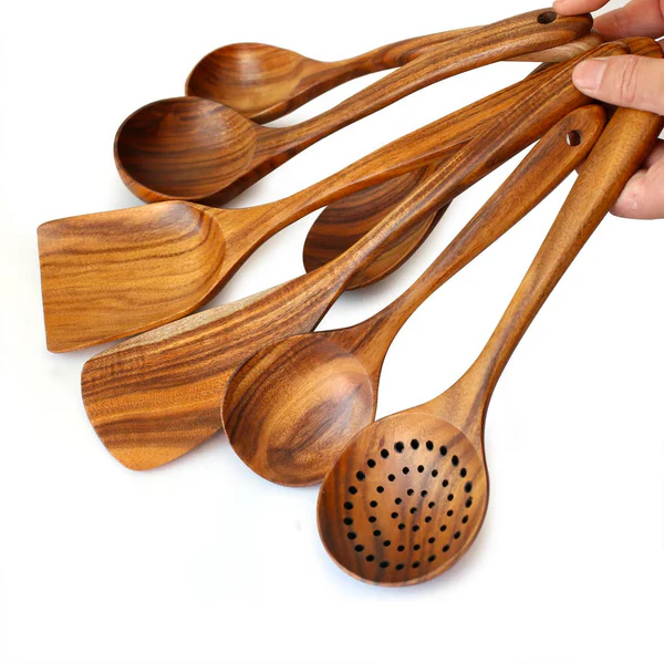 Premium Natural Teak Wood Kitchen Utensils – Eco-Friendly, Non-Toxic Cooking Spoons, Cookware for Home Everyday Use - Image 5