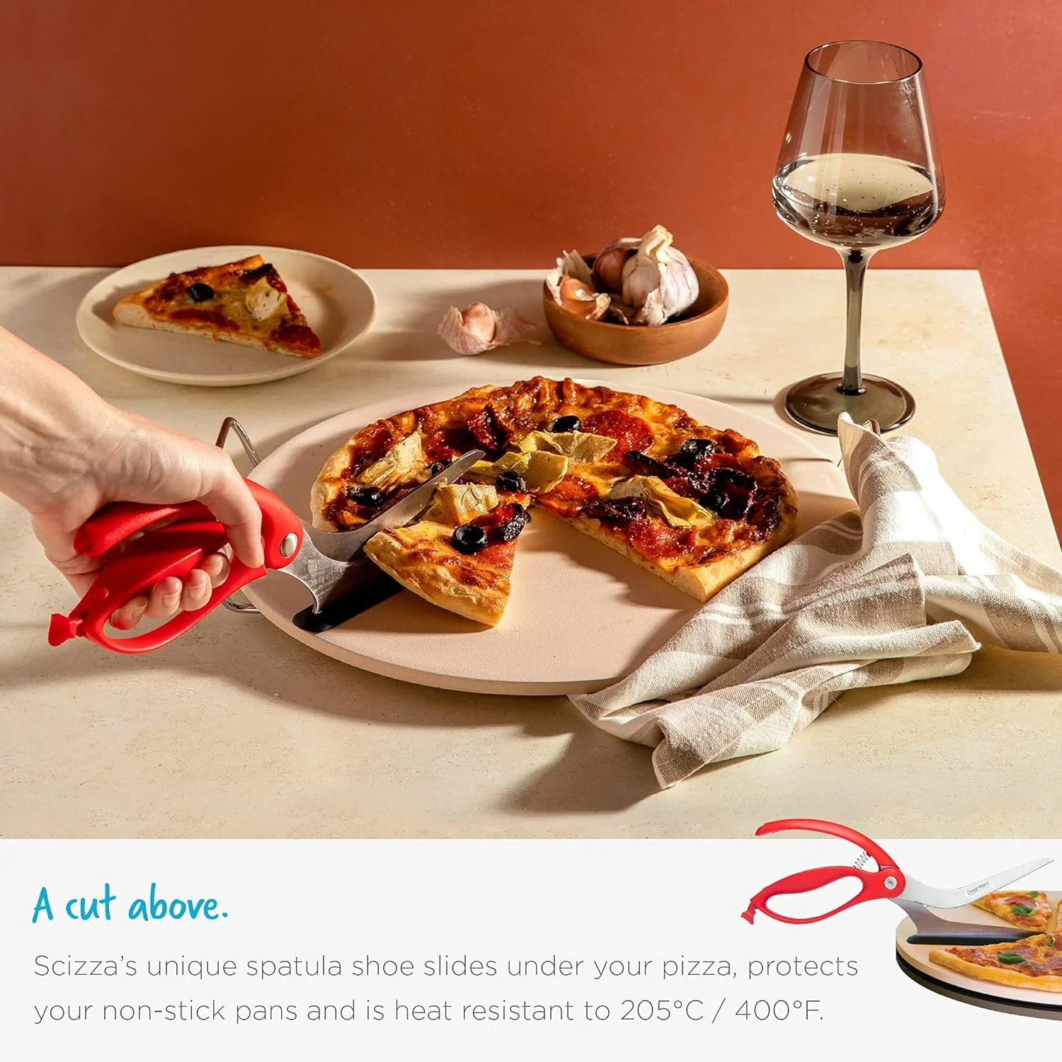 Non-Stick Pizza Scissors with Protective Server - Image 4