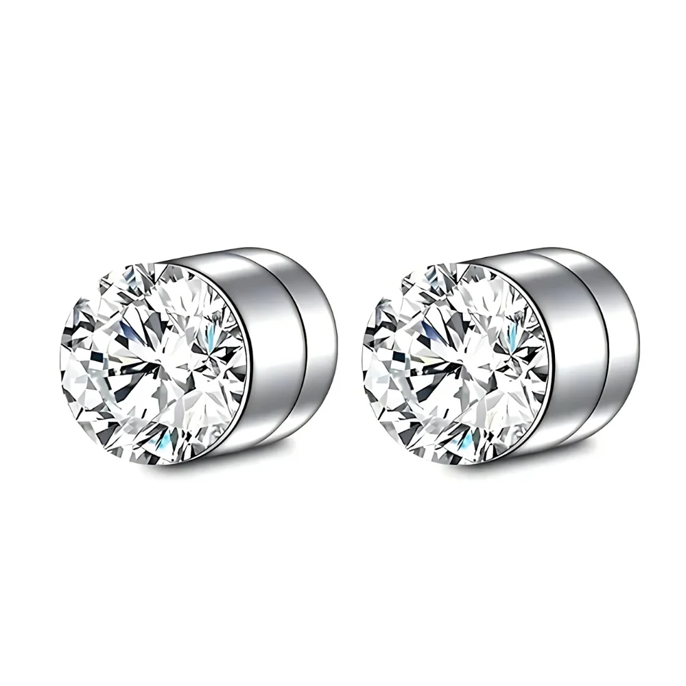 Premium Unisex Magnetic Crystal Design Stud Earrings - Image 2