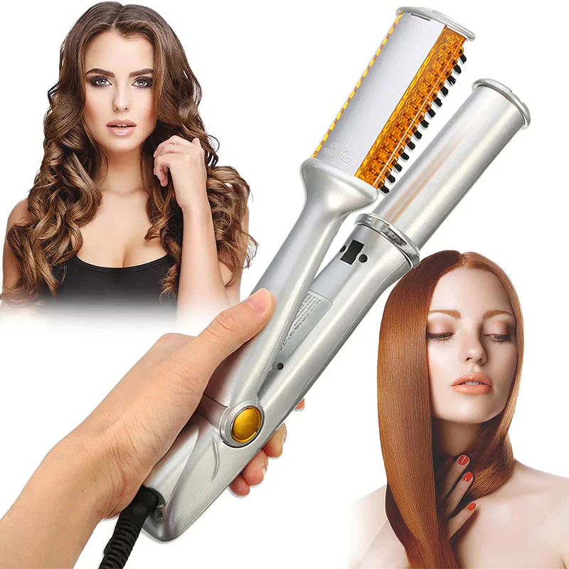 Professional 2 in 1 Rotating Iron Hair Brush - Image 2