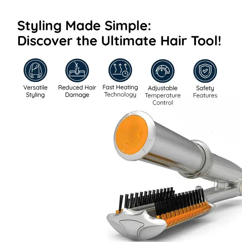 Professional 2 in 1 Rotating Iron Hair Brush - Image 3